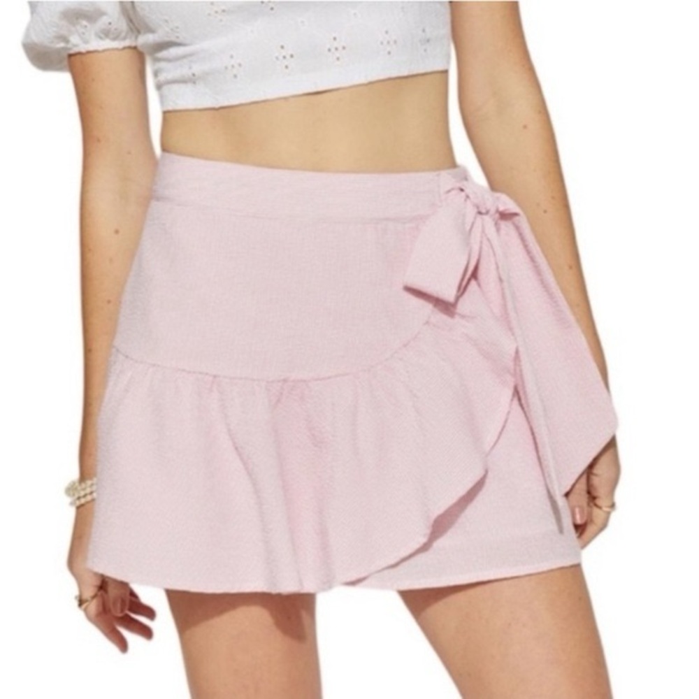 Elegant Pink Ruffle Skirt by Blue Rain